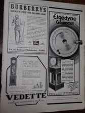 GAUMONT ELGEDYNE + BURBERRYS + carillon WESTMINSTER pub paper ILLUSTRATION 1928