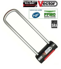 Antivol U Vector S2 310 Classe SRA NF FFMC moto scooter Quad Homologué 88x310mm