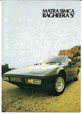 Chrysler Matra Simca Bagheera S 1977-1978 UK Market Foldout Sales Brochure