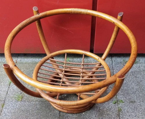 Table basse ronde rotin - table,
