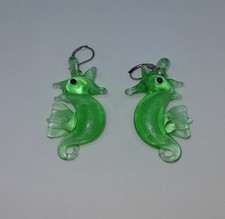 boucles d'oreille hippocampe en verre soufflé façon Murano création unique