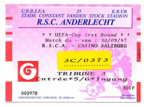 Ticket rsc anderlecht sv - ticket,
