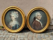 PAIRE DE PASTELS ANCIENS ÉPOQUE FIN XVIIIè BAROQUE ÉLÈVE DE QUENTIN DE LA TOUR