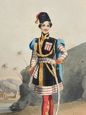 Rare estampe guerrier XIXème