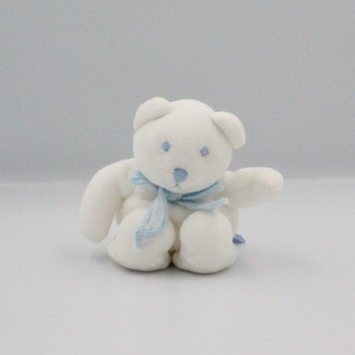 Petit doudou ours blanc noeud - ours,