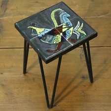 Gabriel Fourmaintraux Desvres 1950s Ceramic Rooster Plant Carrier Harness