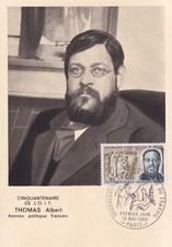 Postcard postcard 1st day first day stamp 1969 Albert THOMAS politics