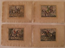 4 gravures aquarellées