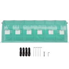 Serre Tunnel Cadre Galvanisé Couverture Étanche Plantes 6,1x3x2,1 m Vert