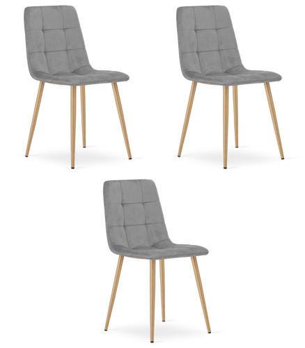 Chaise kara velours gris - chaise,
