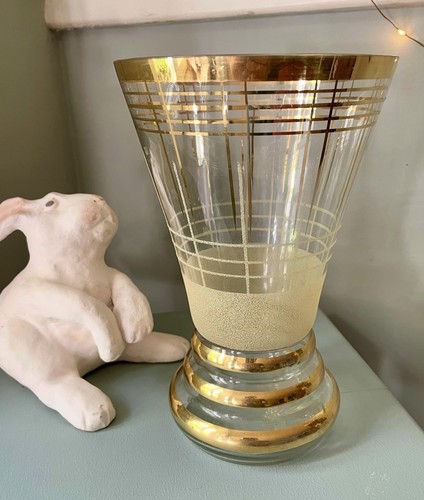 Ancien vase verre granité - vase,
