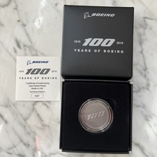 Boeing 1916*100*2016 Years of Boeing Satin Nickel Plated Coin With Certificate 