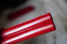 GORGEOUS RED LEATHER CIGAR CASE - TWO SEATER MODEL