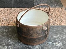 4 Quarts Sans 7 Antique Fonte Émail Clark Angleterre Théière Casserole Old Rétro