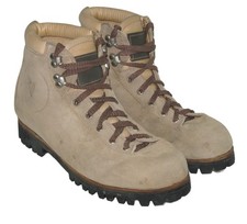 Vintage Vasque Heavy-Duty Hiking Boots Men 10.5 N Italy Made Vibram Tan Suede
