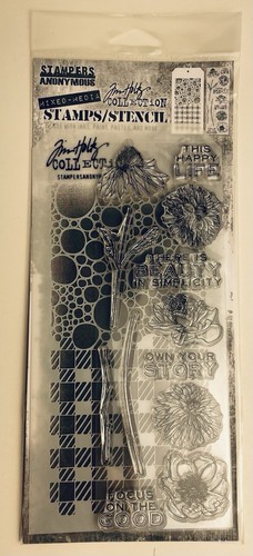 Flowers clear stamp and - clear,