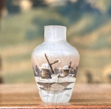 DAUM NANÇY MINIATURE AUX MOULINS DÉGAGÉS À L'ACIDE ART NOUVEAU EN PARFAIT ÉTAT .