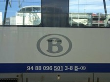 PHOTO  SNCB/NMBS LOGO AND NUMBER OF CLASS AM96 INTER CITY 3000 V DC OVERHEAD 3-C