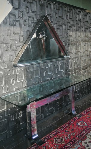 Console miroir acier - miroir, design