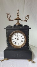 Pendule, Horloge canne, Réveil - marbre et ardoise noir - époque Napoléon III