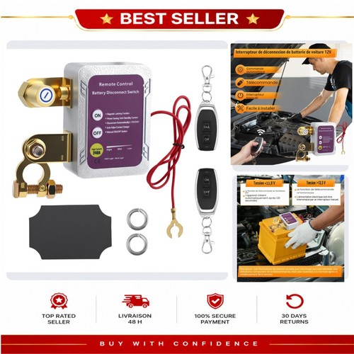 Coupe circuit batterie 12v - batterie,