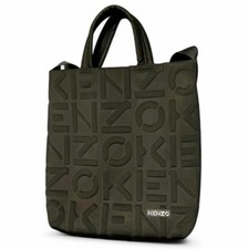 Black Kenzo Paris Kenzogram Large Raised All Over Logo Carry All Tote/ Shoulder