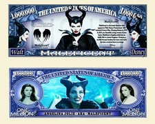 ANGELINA JOLIE MALEFIQUE BILLET MILLION DOLLAR US! Disney Sorcière Villains film