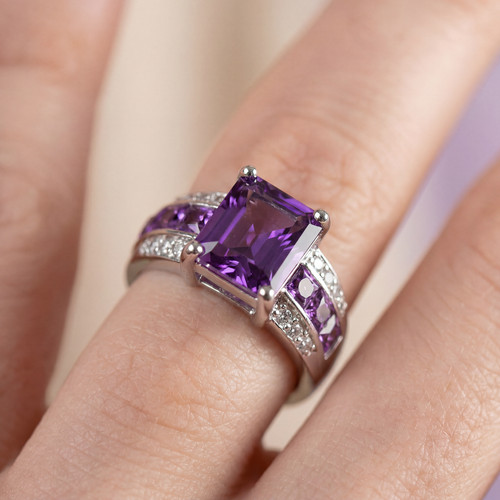 Bague cocktail améthyste - bague,