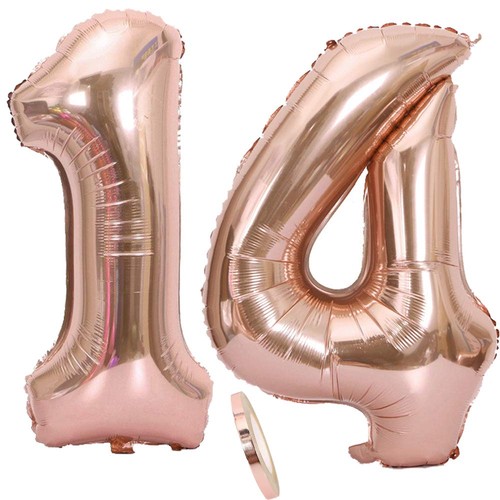 Ballons numéro or rose - ballons,