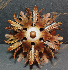 Plafonnier / Applique, By BANQUES, MARRON D'OR, 1970, Hollywood Regency, NEUF