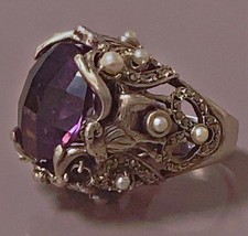 25G  bague argent Amethyste