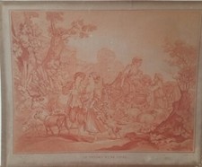 Gravure sanguine  ancienne  "