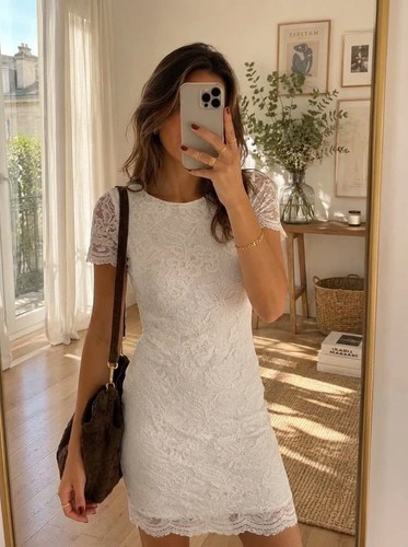 Robe femme blanche dentelle - femme,