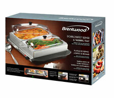 Brentwood Double Buffet Server & Warming Tray Two 1.5 Qt Removable SS Pans NEW