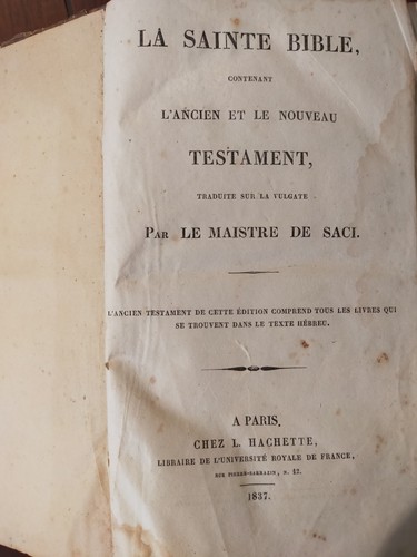 Sainte bible par maistre - la,