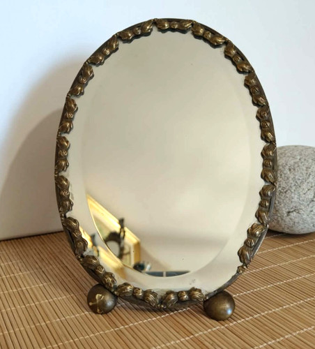 Miroir ancien ovale poser - miroir,