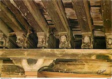 09 - Mirepoix - The Cutlery - The House of Consuls - Detail of the beams sculpture