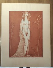 Ernst FUCHS, "Hommage à David Hamilton", Eau-forte, 1975