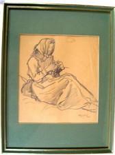 DESSIN ANCIEN - DEDUT XXème GEORGES GOBO 1876 - 1958 - BRETAGNE - DOUARNENEZ