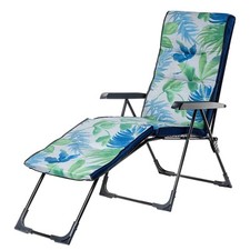 Chaise longue de jardin KADAX 2 en 1, chaise longue en acier avec coussin,...