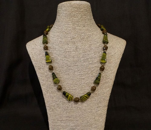 Collier perles verre - collier, en