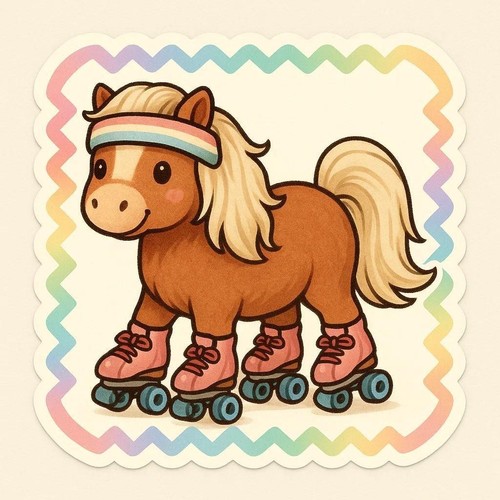 Poney shetland sur - poney, patins