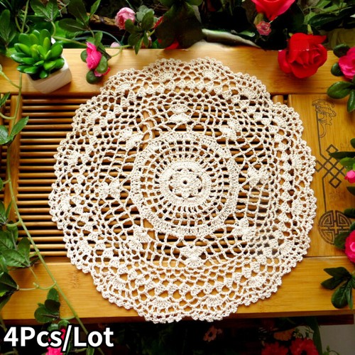 4pcs nappes rondes coton - nappes, au