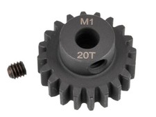 Pignon moteur RT module 1 acier 20 dents1/8 buggy GT pour arbre de 5 mm RT500...