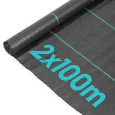 2m x 100m (10 Rouleaux) 110gsm Toile de Paillage Anti-Mauvaises Herbes Jardin