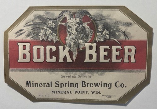 Vintage bock beer - bock, label
