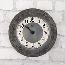 Antique Japy Frères France Pewter & Metal Enamel Quartz Wall Clock