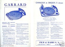 Film & Radio SA Garrard Advertising 3 Speed Disc Changer Turntable