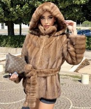 GIACCA PELLICCIA VISONE COAT MINK FUR JACKET NERZ MANTEL hopka FOURRURE 毛皮 Small