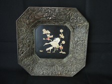 vide poche panneau bois nacre